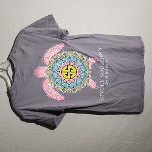Simply Southern Shirt Womens Size S  Turtle Gray Summet Tee